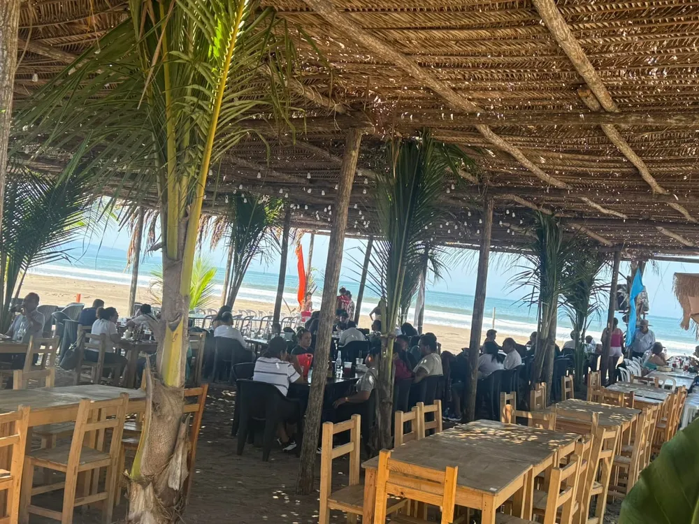 Interior de la palapa Quinta Coral